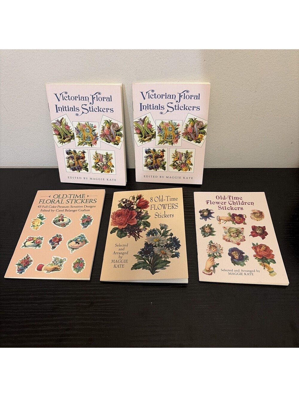 Old Time Victorian Stickers Floral Flower Children And Floral Initials Stickers